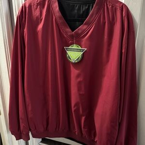 Reversible Burgundy & Black V-Neck Golf Pullover